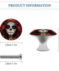 Two Piece Day Of The Dead Sugar Skull Floral Drawer Pulls With Screws Easy Install Cabinet Knobs stainless steel aluminum