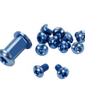Slick Titanium Screw And Pivot Dress Kit For Folding Knives, 13 piece blue titanium hardware set for knife assembly.