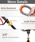 NAVOHEVEN pressure washer hose, 50 ft, 4000 psi, kink-resistant steel-braided with non-marking rubber, gray