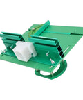 Rock Solid Aluminum Router Table Lift With Smooth Zero Play Crank Handle For Tight 51mm Height Adjustment Durable Table Insert Plate Made For Tough Shop Jobs And Bench Top Trim Routers, green aluminum router lift angle view.