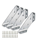 Heavy Duty Trapezoid Corner Brackets For Shelving And Cupboards Beefed Up Steel Angle Support Clips, 4 pieces with screws.
