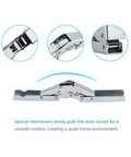 Easy Install Kitchen Cabinet Folding Door Hinges Set Two Pack 90 Degree Frame Mount Solid Cold Rolled Steel Double Nickel Plated Rust Resistant