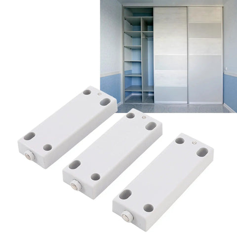Magnetic Touch Push Open Latch with adjustable 30 to 50 Newtons suction for cabinets drawers and wardrobes in white ABS and steel