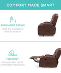 Electric Power Lift Recliner Chair With Massage And Heat For A Comfy PU Leather Lounge, USB Port, Cupholders, brown