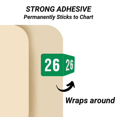 Mini 2026 Year Stickers Green Dope Durable End Tab File Labels For Smead ETS Series Compatible Doctor Stuff USA Made on folder