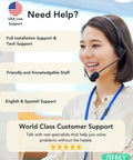 Friendly customer support representative offering assistance for the Plug And Play Built In Wifi Smart Door Lock Handle.