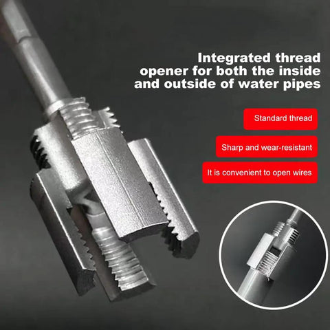 Badass Integrated Thread Cutting Tool For Half Inch And Three Quarter Inch Pipes with sharp, wear-resistant threading for internal and external use.