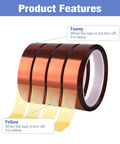 Four Rolls 20mm by 25m Heat Resistant Sublimation Tape For Heat Press And Soldering, No Residue, Awesome For Coffee Cups And Mug Printing, 82 Ft