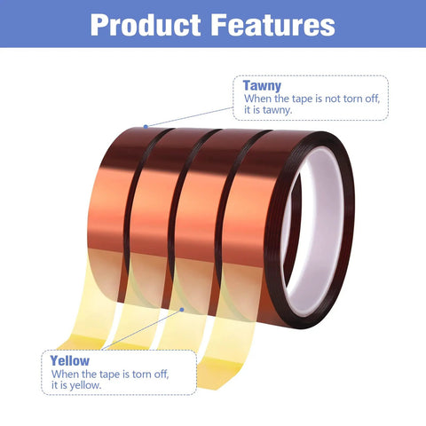Four Rolls 20mm by 25m Heat Resistant Sublimation Tape For Heat Press And Soldering, No Residue, Awesome For Coffee Cups And Mug Printing, 82 Ft