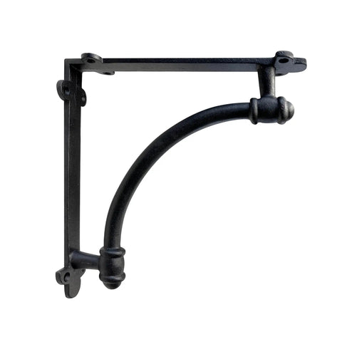 Heavy Duty Cast Iron Shelf Brackets 2 Pack Black 9.6 by 1.7 by 9.6 Inch Industrial Style Mounting Brackets Built To Last For Sturdy Home Shelves