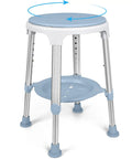 Shower Chair For Inside Shower With 360 Degree Rotation And Storage Tray No Fuss Tool Free Assembly Swivel Bath Stool Adjustable