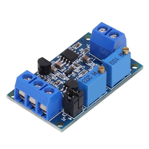 Heavy Duty Current To Voltage Converter With Wide Supply Range Precision Offset Trim And Shop Ready Industrial Signal Conditioning Module positioned on a workbench.