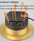 Top Notch Led Recessed Downlights 12 Pack 10W Flush Mount Ceiling Lights With Sleek Brass Trim aluminum radiator for heat dissipation.