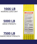 Heavy Duty Ratchet Tie Down Straps 2 Inch By 15 Foot, 5,000 Pound Break Strength, J Hook, 6 Pack label with specifications