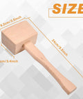 Image of 9.5 Inch Beech Wood Mallet For Do It Yourself Woodworking And Leather Craft Projects with size dimensions.