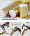 Matte Gold Round Metal Furniture Legs Adjustable Aluminum Replacement Feet for Couch Cabinet and Bed Easy Install set of 4