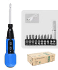 Cordless 3.6V Electric Screwdriver Set With LED Lamp, Auto Torque, Portable Repair Tool Kit with multiple bits and USB cable.