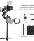 Scorp Mini 3 Pro Gimbal Kit With AI Tracking Built In Display Detachable Remote Handle for versatile camera stabilization.