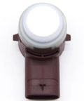 Bumper Parking Ultrasonic PDC Sensor Plug And Play Compatible With Tesla Model 3 And Model Y 2017 2023 OEM 1127502-11-D 112750211D 1127502-11 Front Or Rear Sensor, brown plastic sensor close-up