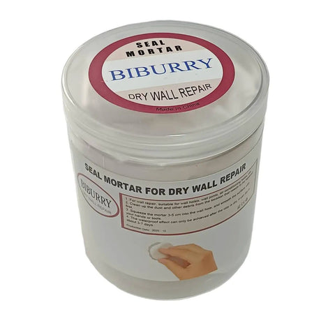 Jar of 8 Oz Sealing Putty For Big Gaps And Holes, Waterproof Moldable Gap Filler For AC Pipe Openings, with labeled lid and sides.