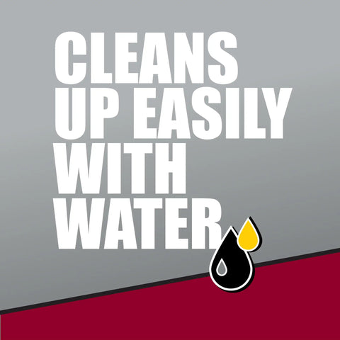 Graphic highlighting that Dark Wood Glue Pint By Titebond For A Solid Bond On Dark Wood With Cross Linking PVA Formula cleans with water.
