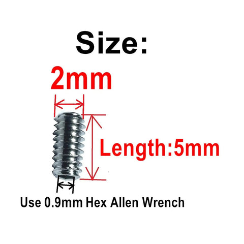 M2 X 5mm Set Screws Stainless Steel 304 Hex Socket Allen Head With 0.9mm Allen Wrench Included 100 Pcs Built Tough
