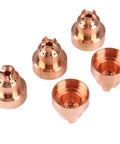 Premium 5 Pcs Plasma Cap 220818 Replacement Parts for 85 And 105 Cutting Torch Consumables showing copper caps for welding.