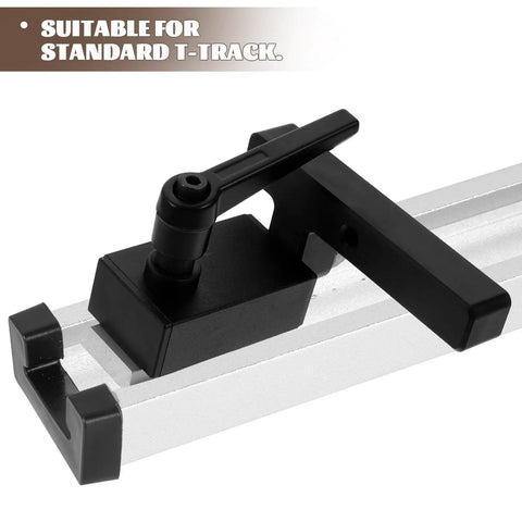 Pro Grade T Track Stop Block Type 30 Aluminum Alloy Woodworking Limiter with locked stopper on standard T-track