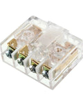 220V 3A DPST Limit Switch With 4 Screw Terminals Button Actuator in transparent case, 30x11x28mm JW2-11 top view