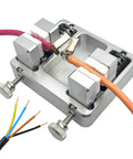 Adjustable Heavy Duty Soldering Jig For Circuit Board Mounting And Welding, Pro Grade Sturdy Aluminum Fixture with wires clamped