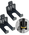 Heavy Duty Barbell Wall Mount Organizer For Home Gym Holds Barbells Up To 33mm Coated Steel Rack Space Saving Weightlifting Equipment Holder Easy Install showing dual mounts and wall installation