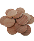 60 Pack 1 Inch Natural Wood Slices Unfinished Round Wood Cookies stacked together, ideal for DIY crafting and paint decor