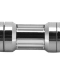 Chiciris G1/4 Brass Inline Water Cooling Filter For PC Liquid Loop, silver acrylic body and stainless steel mesh strainer.