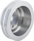 Beefy Lightweight Aluminum Pulley Set For Long Water Pump With 1 Groove Upper And 2 Groove Lower V Belt Design For 1969 To 1985 Small Block Chevy SBC