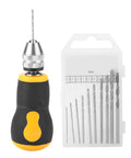 Handy Drill Set With Ten Piece Bit Kit Portable Micro Drill Tool Nonslip Handle For Art And Craft Projects Precision Pin Vise Woodworking Hobby DIY For Tiny Details, with 10 bits and case