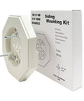 Pro Grade Non Metallic Siding Mounting Kit With Built In Electrical Box For One Quarter Inch And Five Sixteenth Inch Lap Siding And Shingles Octagon Outdoor Light Fixture Mount White One Pack, angled front view