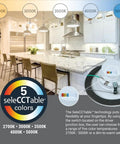 5 Inch And 6 Inch Led Recessed Can Trim Retrofit Kit With Switchable Cct Temperatures Dimmable Six Hundred Lumens in modern kitchen setting.