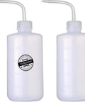 Premium LDPE Squeeze Bottle 500ml 16oz Pack Of 2 Safe Tattoo Wash Bottle With Scale Labels Green Soap Supply On The Go Portable Watering Tool For Medical And Tattoo Use Pro Grade Durable Leak Resistant, two clear bottles