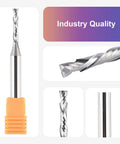 SpeTool Up&Down compression spiral router bit, orange shank, 1/8 in cutting diameter, 1/4 in shank, solid carbide