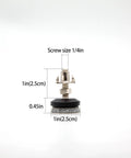 Ditch Shaky Legs For Good With Heavy Duty Adjustable Furniture Levelers Featuring High Density Felt Pads Threaded Shank And Secure T Nut Base For Rock Solid Room Stability 24 Pack showing measurement details and screw size.
