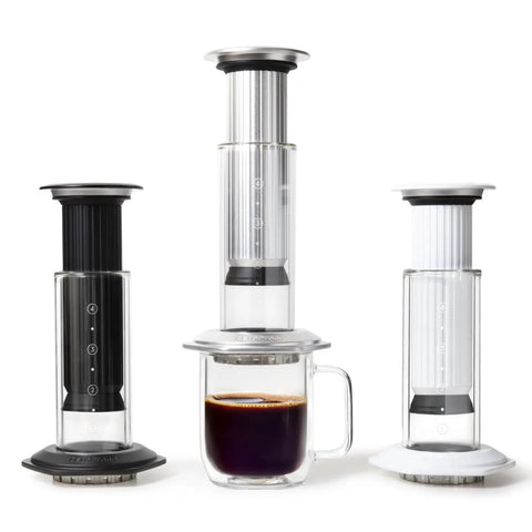 All In One Coffee Press With Glass Chamber, Stainless Steel And Aluminum Build, French Press Pour Over And Espresso Style Manual Brewer, 2 Minute Brew For Rich Flavor And Less Bitterness, Silver