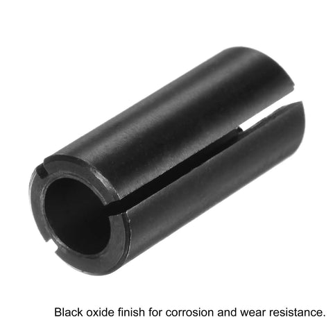 Beefy Router Collet Driver Adapter from 12.7mm to 8mm for CNC engraving, milling, black oxide finish, carbon steel build.