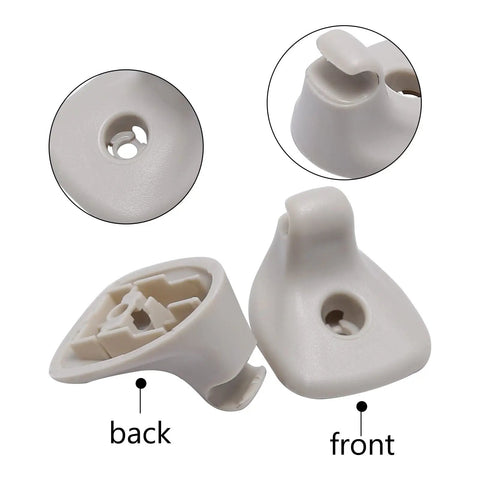 2 Pack Sun Visor Retainer Clip Replacement For 2007 2010 Dodge Avenger And 2008 2010 Chrysler Sebring Grey 1GW25DW1AA showing front and back views