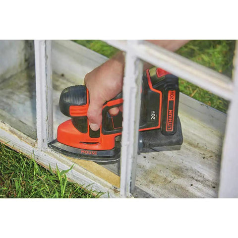 20V Max Mouse Sander Tool Only With Compact Ergonomic Design, sanding window frame with dust collection system