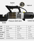 Wlikoci Electric Hydraulic Rebar Cutter For 4mm 28mm Steel Bars, Auto Blade Return System with switch and pressure relief valve