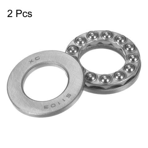 Thrust Ball Bearing 17mm Bore 30mm Outer Diameter 9mm Thick With Washers High Carbon Steel ABEC 1 2 Pack For Low Speed Axial Load Applications
