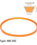 MB350 Triangle V Belt Duo For Old School Household Electric Sewing Machines in PU material, 6mm width, 4mm thick, single tooth drive