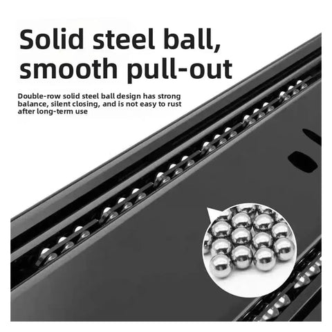 Heavy Duty Two Section Drawer Slides With Silent Damping System For 10 To 20 Inch Cabinets Cold Rolled Steel Cabinet Hardware For Effortless Quiet Operation, steel ball bearings