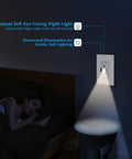 Top Shelf 20 Pack Night Light Wall Outlets Featuring Fast Usb C Charging Ports 15 Amp High Speed Rating Plus Manual Switch Warm Led Glow Tamper Resistant Design Includes Matching Wall Plates with soft LED night light illuminating a bedroom.