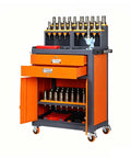Tough As Nails Heavy Duty Workbench Steel Rolling Tool Cart With Dual Lockable Drawers Multi Tier Industrial Storage Trolley for tools and equipment.